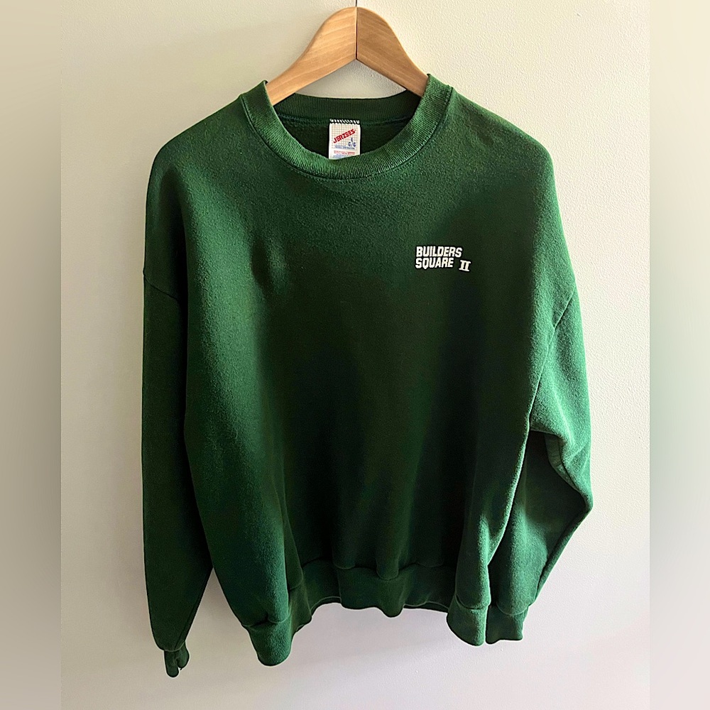 Builders Square II Vintage Crewneck Sweatshirt Green Large 80’s 90’s